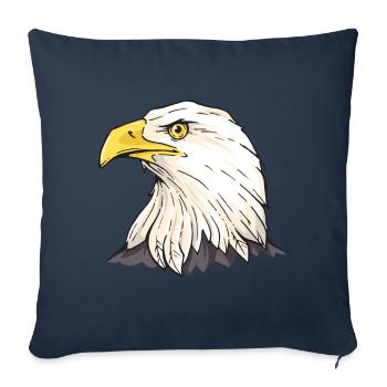 Aigle Fauconnier Chasse à tête blanche Fauconneur - Housse de coussin décorative 45 x 45 cm - bleu marine - Devant