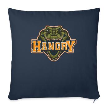 Hangry Crocodile Manger Faim Alligator cadeau - Housse de coussin décorative 45 x 45 cm - bleu marine - Devant
