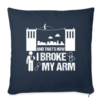 Corde raide bras cassé bras cassure cadeau enfants - Housse de coussin décorative 45 x 45 cm - bleu marine - Devant