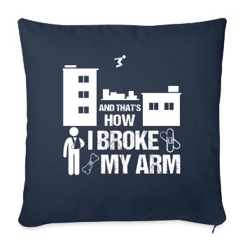 Parkour bras cassé bras cassure cadeau homme garçon - Housse de coussin décorative 45 x 45 cm - bleu marine - Devant