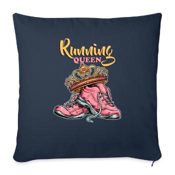 Course princesse course jogging - Housse de coussin décorative 45 x 45 cm - bleu marine - Devant