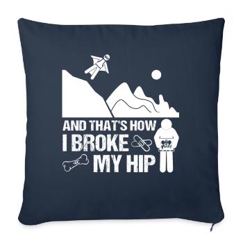 Fracture de la hanche chirurgicale chirurgicale drôle - Housse de coussin décorative 45 x 45 cm - bleu marine - Devant