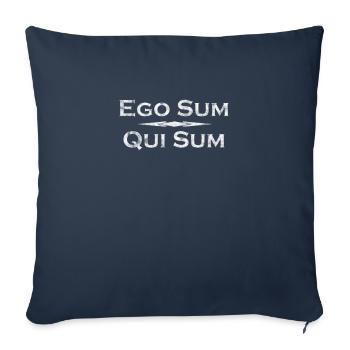 Ego Sum - Latin - Housse de coussin décorative 45 x 45 cm - bleu marine - Devant