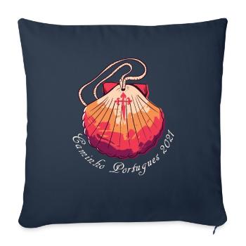 Caminho Portugues 2021 Way of St. James Pilgrim's Mussel - Sofa pillowcase 17,3'' x 17,3'' (45 x 45 cm) - navy - Front