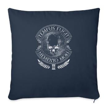 Latin Proverbs - Tempus Fugit Memento Mori - Sofa pillowcase 17,3'' x 17,3'' (45 x 45 cm) - navy - Front