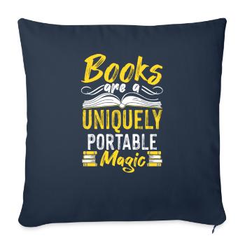 Books Uniquely Portable Magic Book Books Education - Sofa pillowcase 17,3'' x 17,3'' (45 x 45 cm) - navy - Front