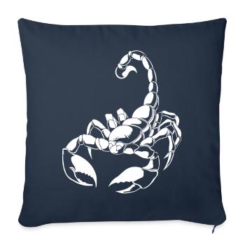 Signe du zodiaque Scorpion - Housse de coussin décorative 45 x 45 cm - bleu marine - Devant