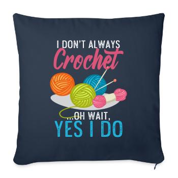 Crochet Handmade Crochet Hook Crochet Knitting - Sofa pillowcase 17,3'' x 17,3'' (45 x 45 cm) - navy - Front