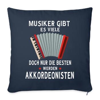 Akkordeon Steirische Ziehharmonika Geschenk - Sofakissenbezug 45 x 45 cm - Navy - Vorne