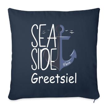 Greetsiel Moin Ostfriesland Urlaub Nordseeküste - Sofakissenbezug 45 x 45 cm - Navy - Vorne