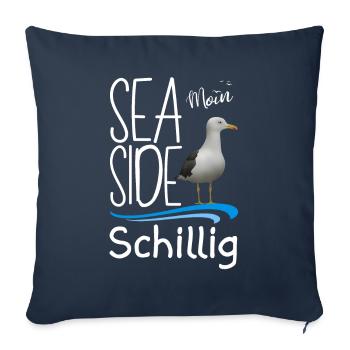 Schillig North Sea Moin Island Schillig Sea Side Seagull - Sofa pillowcase 17,3'' x 17,3'' (45 x 45 cm) - navy - Front