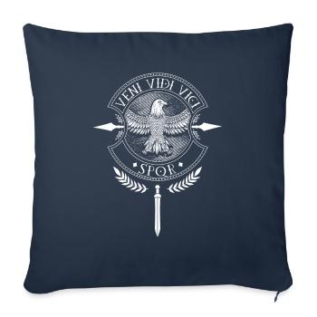 Gladius et Aigle - Veni Vidi Vici - Housse de coussin décorative 45 x 45 cm - bleu marine - Devant