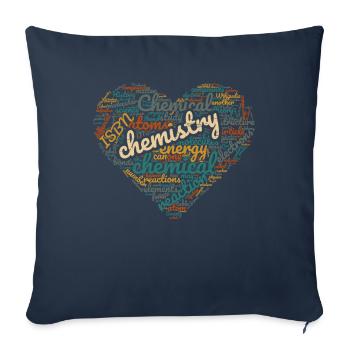 Chemists Love Heart for a Chemical Laboratory Technician - Sofa pillowcase 17,3'' x 17,3'' (45 x 45 cm) - navy - Front