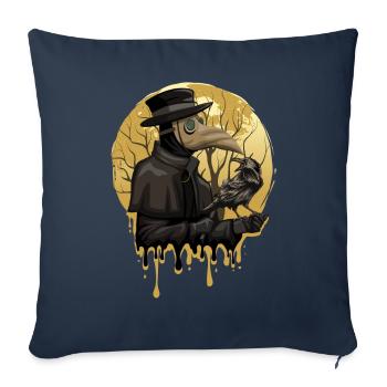 Corbeau Noir Death Plague Doctor Occulte Rabe Goth - Housse de coussin décorative 45 x 45 cm - bleu marine - Devant