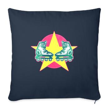 Inline skating skates roller skate sport - Sofa pillowcase 17,3'' x 17,3'' (45 x 45 cm) - navy - Front