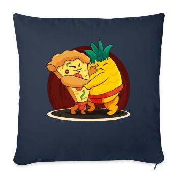 Drôle japonais Sumo Ananas Hawaiian Pizza Amer - Housse de coussin décorative 45 x 45 cm - bleu marine - Devant