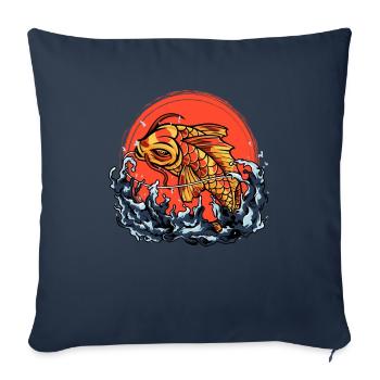 Japanese Fishing Koi Fish Carp Japan Fisherman - Sofa pillowcase 17,3'' x 17,3'' (45 x 45 cm) - navy - Front