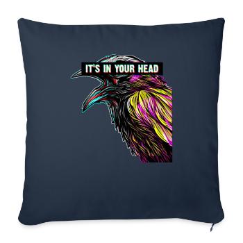 It's In Your Head Sad Rabe Vaporwave Black Crow - Sofa pillowcase 17,3'' x 17,3'' (45 x 45 cm) - navy - Front