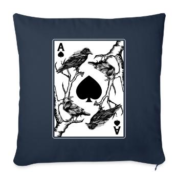 Krähe et l'as de pique la mort occulte du corbeau - Housse de coussin décorative 45 x 45 cm - bleu marine - Devant