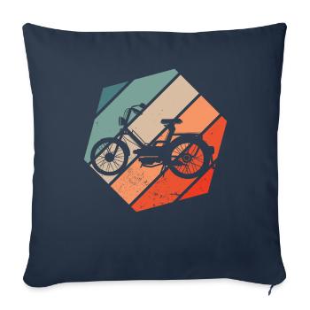 Mobylette Cyclomoteurs vintage Mobylette Amour 2 temps - Housse de coussin décorative 45 x 45 cm - bleu marine - Devant