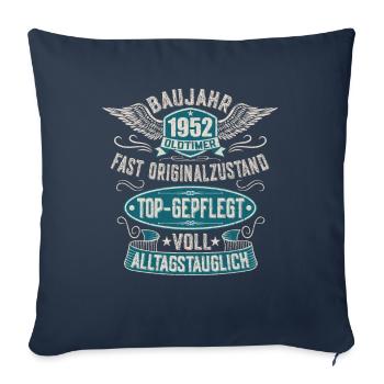 Baujahr 1952 70. Geburtstag Jahrgang 52 Oldtimer - Sofakissenbezug 45 x 45 cm - Navy - Vorne