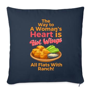 Women's Heart Hot Wings With Ranch Chicken Wings - Sofa pillowcase 17,3'' x 17,3'' (45 x 45 cm) - navy - Front