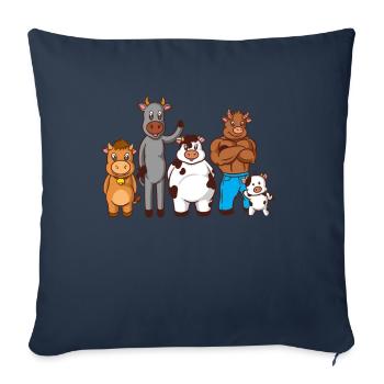 Bandes dessinées Vaches - Housse de coussin décorative 45 x 45 cm - bleu marine - Devant