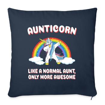 Aunticorn comme une tante Seulement plus - Housse de coussin décorative 45 x 45 cm - bleu marine - Devant