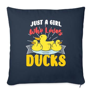 Just A Girl Who Love Ducks Bathing Duck Squeaky Duck - Sofa pillowcase 17,3'' x 17,3'' (45 x 45 cm) - navy - Front