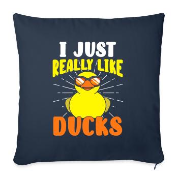 Like Duck Duck Duck squeaky duck bathing duck - Sofa pillowcase 17,3'' x 17,3'' (45 x 45 cm) - navy - Front