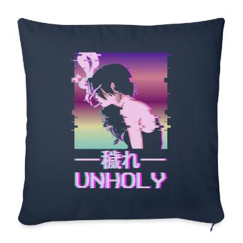 Unholy Aesthetic Anime Girl Smoking cadeau - Housse de coussin décorative 45 x 45 cm - bleu marine - Devant