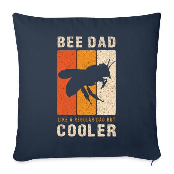 Abeille papa comme un habitué papa Mais Cooler - Housse de coussin décorative 45 x 45 cm - bleu marine - Devant