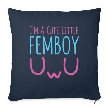 I’m A Cute Little Femboy LGBTQ Gay Aesthetic Queer - Housse de coussin décorative 45 x 45 cm - bleu marine - Devant