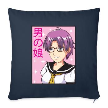 Trangender Anime Boy Femboy Aesthetic LGBTQ Gay - Sofa pillowcase 17,3'' x 17,3'' (45 x 45 cm) - navy - Front