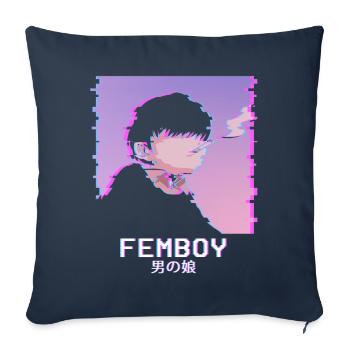 Japanese Emo Femboy Vaporwave LGBTQ Gay Queer - Sofa pillowcase 17,3'' x 17,3'' (45 x 45 cm) - navy - Front