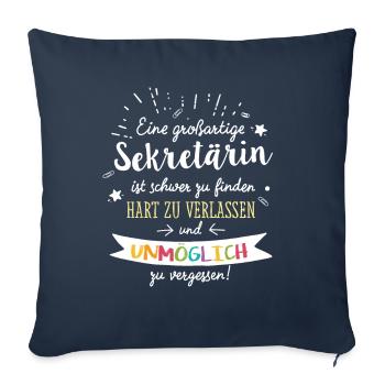 Großartige Sekretärin Spruch Abschied Geschenk - Sofakissenbezug 45 x 45 cm - Navy - Vorne