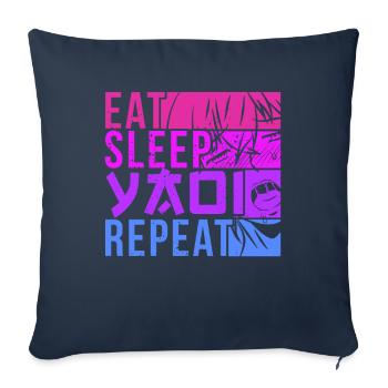 Eat Sleep Yaoi Repeat Fujoshi Anime Boy Gay Manga - Sofa pillowcase 17,3'' x 17,3'' (45 x 45 cm) - navy - Front