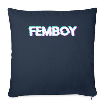 Femboy LGBTQ Gay Pride Anaglyph Vaporwave - Sofa pillowcase 17,3'' x 17,3'' (45 x 45 cm) - navy - Front