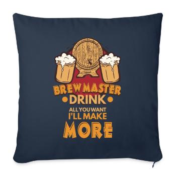 Brewmaster Drink Brauen Brasserie Bier Bierfreund - Housse de coussin décorative 45 x 45 cm - bleu marine - Devant
