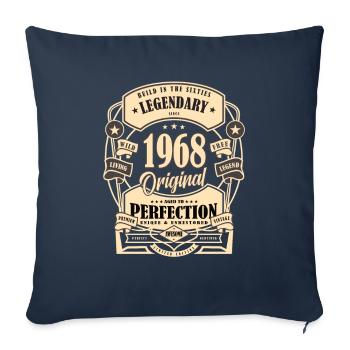 1968 Anniversaire Cadeau Mythe Légende Original - Housse de coussin décorative 45 x 45 cm - bleu marine - Devant