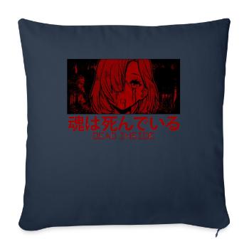 Dead Inside Japanese Manga Anime Girl Waifu Otaku - Sofa pillowcase 17,3'' x 17,3'' (45 x 45 cm) - navy - Front
