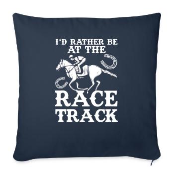 Course de chevaux Rather Race Track cheval de course - Housse de coussin décorative 45 x 45 cm - bleu marine - Devant