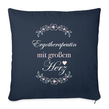 Geschenk Ergotherapeutin mit großem Herz - Sofakissenbezug 45 x 45 cm - Navy - Vorne
