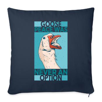 Goose Peace Was Never An Option Oies - Housse de coussin décorative 45 x 45 cm - bleu marine - Devant