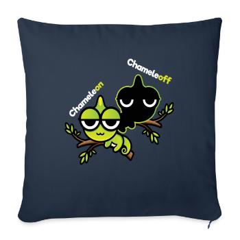 Caméléon Chameleoff Reptil lézard - Housse de coussin décorative 45 x 45 cm - bleu marine - Devant