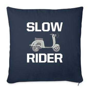 Slow Rider Bike Roller Rider Scooter Riding - Sofa pillowcase 17,3'' x 17,3'' (45 x 45 cm) - navy - Front