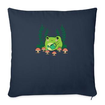 Cottagecore Aesthetic Frog Garden Mushroom - Sofa pillowcase 17,3'' x 17,3'' (45 x 45 cm) - navy - Front