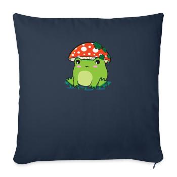 Cottagecore Aesthetic Frog Mushroom Goblincore - Sofa pillowcase 17,3'' x 17,3'' (45 x 45 cm) - navy - Front