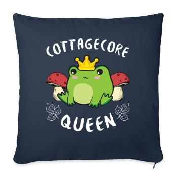 Cottagecore Aesthetic Kawaii Frog Goblincore - Sofa pillowcase 17,3'' x 17,3'' (45 x 45 cm) - navy - Front
