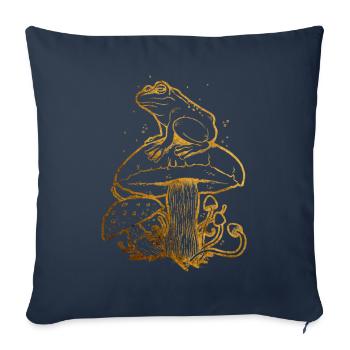 Cottagecore Aesthetic Frog Mushroom Goblincore - Sofa pillowcase 17,3'' x 17,3'' (45 x 45 cm) - navy - Front